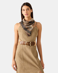 WAVY SHIMMER SQUARE SCARF NEUTRAL