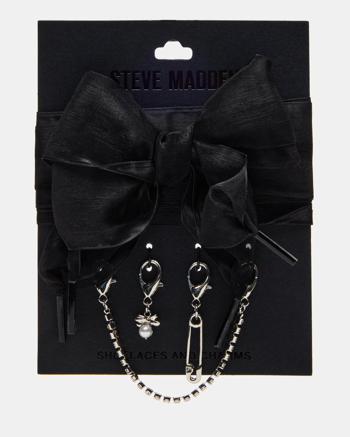 SHOE LACES AND CHARMS BLACK